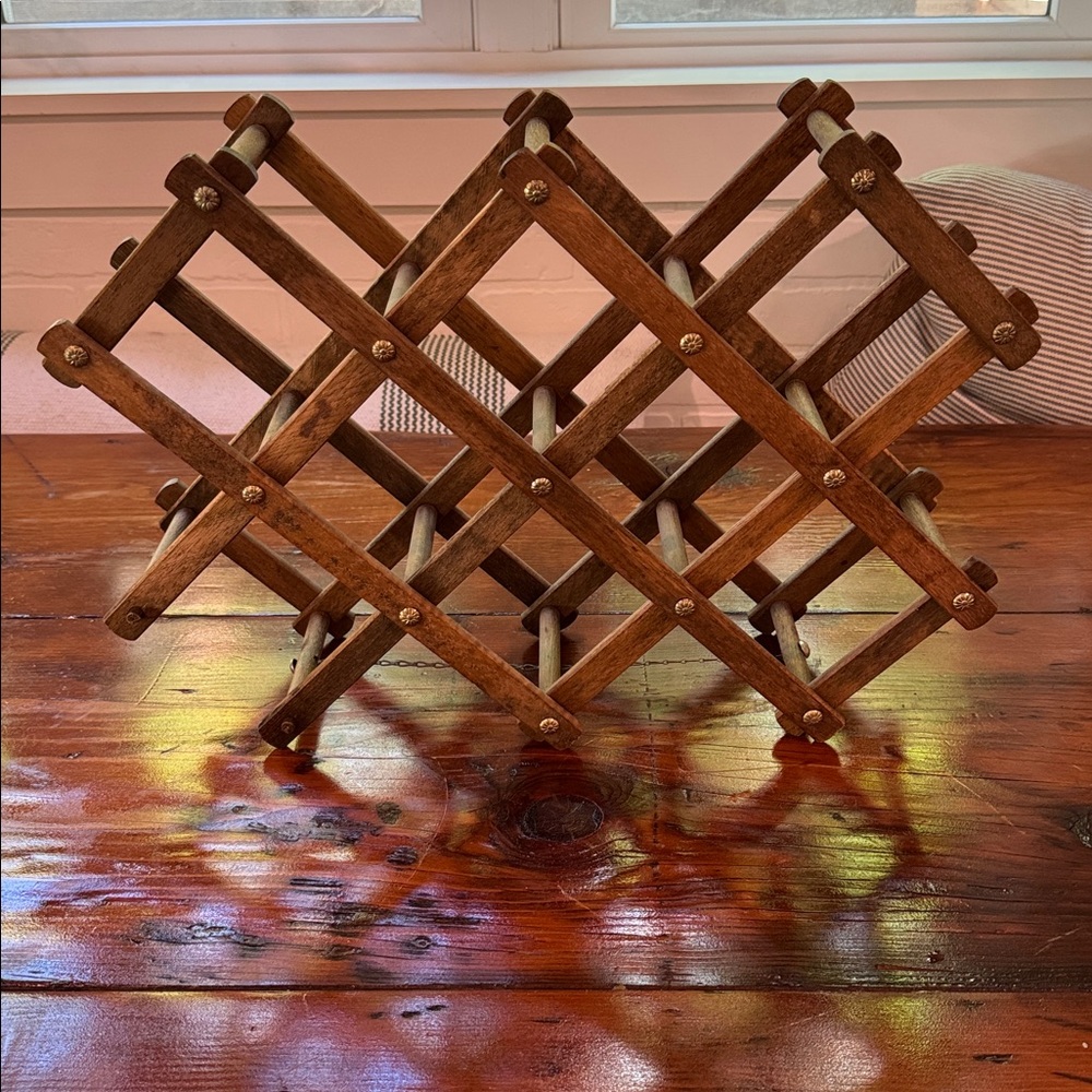 Vintage Wooden Wine Rack